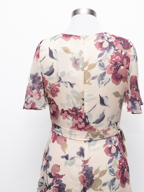 Lauren Ralph Lauren - Floral Crinkle Georgette Surplice Dress - Picture 10 of 10